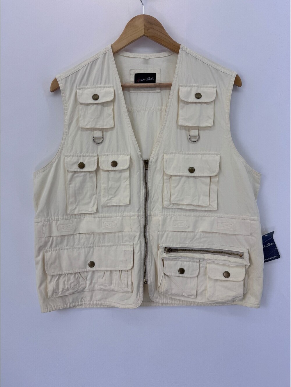 Vintage Avant Garde Utility Fishing Vest NWT Multi Pocket Safari Photography L